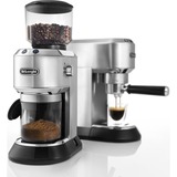 DeLonghi Dedica Sølv, Kaffekværn Sølv/Sort, Burr kværn, 350 g, Konisk møtrik, Rustfrit stål, LCD, Sølv