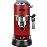 DeLonghi Dedica Style EC 685.R Semi-auto Espressomaskine 1,1 L Rød, Espressomaskine, 1,1 L, Kaffekapsel, Malet kaffe, 1300 W, Sort, Rød, Sølv