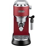 DeLonghi Dedica Style EC 685.R Semi-auto Espressomaskine 1,1 L Rød, Espressomaskine, 1,1 L, Kaffekapsel, Malet kaffe, 1300 W, Sort, Rød, Sølv