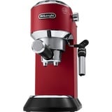 DeLonghi Dedica Style EC 685.R Semi-auto Espressomaskine 1,1 L Rød, Espressomaskine, 1,1 L, Kaffekapsel, Malet kaffe, 1300 W, Sort, Rød, Sølv