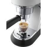 DeLonghi Dedica Style EC 685.W Semi-auto Espressomaskine 1,1 L Hvid/højglans sølv, Espressomaskine, 1,1 L, Kaffekapsel, Malet kaffe, 1300 W, Sort, Sølv, Hvid