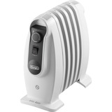 DeLonghi TRNS0505M varmeapparat Indendørs Hvid 500 W Olie elektrisk områdevarmer, Radiator Hvid/Sort, Olie elektrisk områdevarmer, Olie, Indendørs, Gulv, Hvid, Dreje