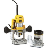 DeWALT D26204K Sølv, Gul 27000 rpm 900 W, Router Gul/Sølv, Sølv, Gul, 27000 rpm, 6,8 (5/16"), 16000 rpm, 5,5 cm, 7 m/s²