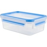 Emsa 508540 enhed til madopbevaring Rektangulær Kasse 1 L Transparent 6 stk, Boks gennemsigtig/Blå, Kasse, Rektangulær, 1 L, Transparent, Tyskland, 136 mm