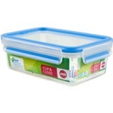 Emsa 508540 enhed til madopbevaring Rektangulær Kasse 1 L Transparent 6 stk, Boks gennemsigtig/Blå, Kasse, Rektangulær, 1 L, Transparent, Tyskland, 136 mm