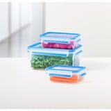 Emsa 508566 enhed til madopbevaring Rektangulær Sæt Transparent 3 stk, Boks gennemsigtig/Blå, Sæt, Rektangulær, Transparent, Termoplastisk elastomer (TPE), Tyskland, 167 mm