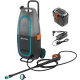 GARDENA Højtryksrensere AquaClean Li-40/60 inkls. akku og oplader grå/Turkis, 09341-20 batteri og opl. medfølger