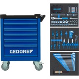 GEDORE WSL-M-TS-172 Rustfrit stål, Værktøj Rulleborde værktøjsvogn Blå/Sort, Rustfrit stål, Blå, 6 skuffe(r), 625 mm, 903 mm, 510 mm