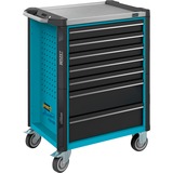 Hazet 179NX-7 værktøjskasse Metal, Plast, Rustfrit stål, Værktøj Rulleborde værktøjsvogn Blå/Sort, Metal, Plast, Rustfrit stål, Sort, Blå, 5 skuffe(r), 2 skuffe(r), Kugleleje teleskopspindel, 540 kg
