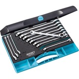 Hazet Sæt med skralde-ring- og fastnøgler 606N/12, 12 dele, Gaffelnøgle 