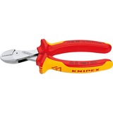KNIPEX X-Cut Diagonale horisontale tænger, Skære tang Gul, Diagonale horisontale tænger, Krom-vanadium-stål, Plastik, Rød/orange, 16 cm, 175 g