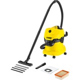 Kärcher WD 4 20 L Tromle vakuum Tør&våd 1600 W, Våd / tør støvsuger Gul/Sort, 1600 W, Tromle vakuum, Tør&våd, 20 L, Sort, Gul