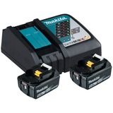 Makita 197570-9 ledningsfrit batteri og ledningsfri oplader Batteri- og opladersæt Sort, Batteri- og opladersæt, Lithium-Ion (Li-Ion), 5 At, 18 V, Makita, Sort, Blå