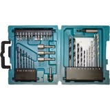 Makita D-36980 mekaniske værktøjssæt 34 værktøjer, Boremaskine &amp; bit sæt Rustfrit stål, 34 værktøjer