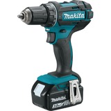 Makita Skruemaskine Boremaskine DDF482RFJ 3 Ah 18 V, Bore-/ skruemaskine Blå/Sort,  inkls. 2 stk. batterier, hurtigoplader, samt kuffert