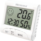 Medisana HG 100 Indendørs Elektronisk hygrometer Hvid, Table clock Hvid, Digital, Rektangulær, AAA, 1,5 V, 82 mm, 70 mm