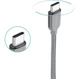Nevox 1480 USB-kabel 2 m USB 3.2 Gen 2 (3.1 Gen 2) USB A USB C Grå grå, 2 m, USB A, USB C, USB 3.2 Gen 2 (3.1 Gen 2), Hanstik/Hanstik, Grå
