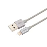 Nevox 1528 Lightning kabel 1 m Sølv Sølv/grå, 1 m, Lightning, USB A, Sølv, Lige, Lige