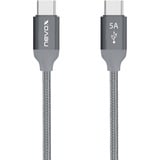 Nevox 1653 USB-kabel 1 m USB 2.0 USB C Grå, Sølv grå, 1 m, USB C, USB C, USB 2.0, 480 Mbit/s, Grå, Sølv