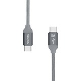 Nevox 1653 USB-kabel 1 m USB 2.0 USB C Grå, Sølv grå, 1 m, USB C, USB C, USB 2.0, 480 Mbit/s, Grå, Sølv