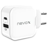 Nevox 1760 oplader til mobil enhed Hvid Indendørs Hvid, Indendørs, Vekselstrøm, Hvid