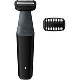 Philips BODYGROOM Series 3000 Hudvenlig shaver, vandafvisende kropstrimmer, Hår Trimmer Sort/mørk grå, vandafvisende kropstrimmer, Våd og tør, Vedligeholdelsesfri – skal ikke smøres, Batteri, Sort, Grå