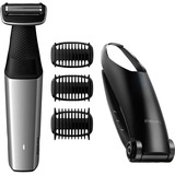 Philips BODYGROOM Series 5000 BG5020/15 Vandafvisende kropstrimmer, Hår Trimmer Sølv/Sort, Vedligeholdelsesfri – skal ikke smøres, Batteri, Sort, Grå