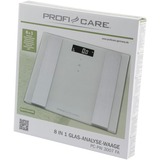 ProfiCare PC-PW3007FA Firkant Hvid Elektronisk personlig vægt Hvid/rustfrit stål, Elektronisk personlig vægt, 180 kg, 100 g, kg, lb, ST, Firkant, Hvid
