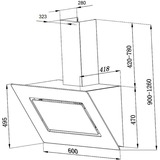 Respekta CH 99040-60 S, Emhætte Sort/rustfrit stål