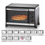 Rommelsbacher BG 1055/E toaster ovn 18 L Sort, Rustfrit stål Grill, Mini ovn Sølv/Sort, 18 L, Sort, Rustfrit stål, Dreje, Rustfrit stål, 3 hylder, 60 min., Detail