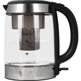 Russell Hobbs Clarity elkedel 1,5 L 2200 W Rustfrit stål, Transparent rustfrit stål/Sort, 1,5 L, 2200 W, Rustfrit stål, Transparent, Glas, Rustfrit stål, Vandmåler, Overophedningsbeskyttelse