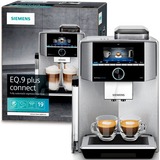 Siemens EQ.9 TI9558X1DE kaffemaskine Fuld-auto Espressomaskine 2,3 L, Kaffe/Espresso Automat rustfrit stål, Espressomaskine, 2,3 L, Kaffebønner, Malet kaffe, Indbygget kværn, 1500 W, Sort, Rustfrit stål