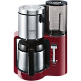 Siemens TC86504 kaffemaskine Dråbe kaffemaskine 1 L, Filter maskine Rød/Sort, Dråbe kaffemaskine, 1 L, 1100 W, Sort, Rød, Sølv