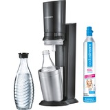 SodaStream Crystal 2.0 Sølv, Titanium, Skypumpe Sort/Titanium, Sølv, Titanium, 0,6 L, 60 L, 160 mm, 260 mm, 550 mm