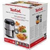 Tefal Easy Fry EY401D Enkelt 4,2 L Enkeltstående 1500 W Varmluftsteger Sort, Rustfrit stål, Airfryer rustfrit stål/Sort, Varmluftsteger, 4,2 L, 1,2 kg, 80 °C, 200 °C, 6 person(er)