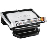 Tefal OptiGrill + GC712D, Kontaktgrill Sølv/Sort, Titanium, Bordplade