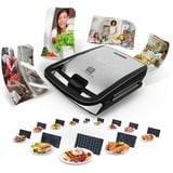 Tefal Snack Collection SW852D sandwichtoaster 700 W Sort, Rustfrit stål, Sandwich maker Sølv/Sort, Sort, Rustfrit stål, Klar, 225 x 135 mm, 700 W, Type C, 203 mm