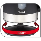 Tefal Snow KO3308 elkedel 1,7 L 2400 W Sort rustfrit stål/Sort, 1,7 L, 2400 W, Sort, Vandmåler, Ledningsfri, Filtrering