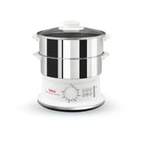 Tefal VC1451 dampkoger 2 kurv(e) Fritstående 900 W Hvid, Rustfrit stål, Mad steamer rustfrit stål/Hvid, 2 kurv(e), Hvid, Rustfrit stål, Fritstående, Dreje, Front, Rustfrit stål