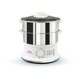 Tefal VC145 dampkoger 2 kurv(e) Fritstående Hvid, Rustfrit stål, Mad steamer rustfrit stål/Hvid, 2 kurv(e), Hvid, Rustfrit stål, Fritstående, Dreje, Front, Rustfrit stål