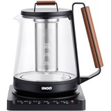 Unold 18570 elkedel 1,5 L 2200 W Sort, Brun Sort/træ, 1,5 L, 2200 W, Sort, Brun, Glas, Plast, Justerbar termostat, Vandmåler
