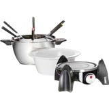 Unold 48615 fonduegryde og wok 800 L 6 person(er) rustfrit stål/Sort, 6 person(er), 800 L, Sort, Rustfrit stål, Hvid, Rund, Rustfrit stål, Dreje