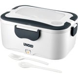 Unold 58850 elektrisk frokostboks 35 W 1,5 L Grå, Hvid Voksen, Lunch-Box Hvid/mørk grå, 1,5 L, Grå, Hvid, Voksen, Rektangulær, Plast, Rustfrit stål, Rustfrit stål