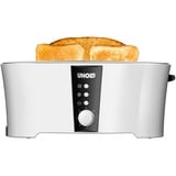 Unold Design Dual 4 skive(r) 1350 W Sort, Hvid, Brødrister Hvid/Sort, 4 skive(r), Sort, Hvid, Plast, Rustfrit stål, Knapper, Niveau, Dreje, Hvid, 1350 W
