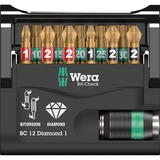 Wera Bit-Check 12 Diamond 1, Bit sæt 12 stk, Phillips, Stjerneskruetrækker, Torx, PH 1,PH 2, PZ 1,PZ 2, TX10,TX15,TX20,TX25,TX30, 1 x 1/4"x50 1 x PH 1x25 2 x PH 2x25 1 x PZ 1x25 2 x PZ 2x25 1 x TX 10x25 1 x TX 15x25 1 x TX 20x25...