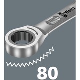 Wera Ringskralde-gaffelnøgle-sæt, omskiftelige 10,13,17,19 mm, 1/4", Krom, Chrom-molybdæn stål, Krom, Blank