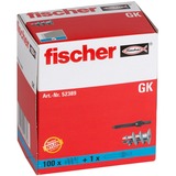 fischer 052389 skrueanker og vægudtag 100 stk 2,2 cm, Dyvel Lys grå, Nylon, Hvid, 2,2 cm, 4 mm, 5 mm, 100 stk