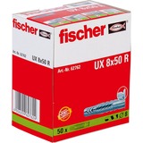 fischer 062762 skrueanker og vægudtag 50 stk 5 cm, Dyvel Lys grå, Grå, 5 cm, 8 mm, 6 cm, 4,5 mm, 6 mm