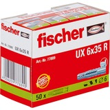 fischer 077889 skrueanker og vægudtag 50 stk 3,5 cm, Dyvel Lys grå, 3,5 cm, 6 mm, 4,5 cm, 4 mm, 5 mm, 50 stk