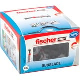 fischer DUOBLADE 40 stk Skrue og vægstiksæt 4,4 cm, Dyvel Lys grå/Rød, Skrue og vægstiksæt, Beton, Plast, Grå, Stjerneskruetrækker, PZ2